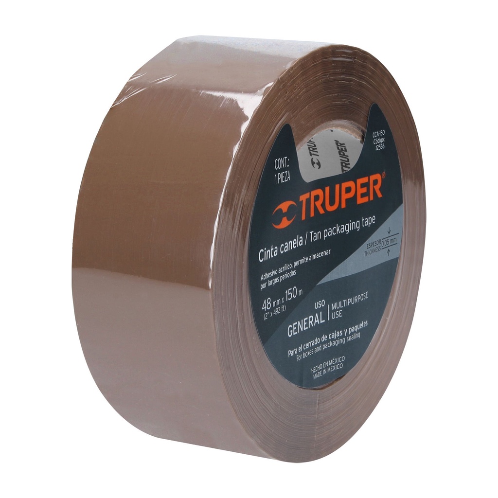 CINTA EMPAQ TRUPER  50mt MARRON: