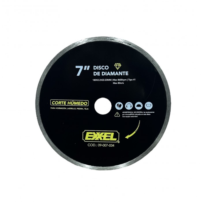DISCO DIAM 7" EXXEL CONTINU "HUMEDO":