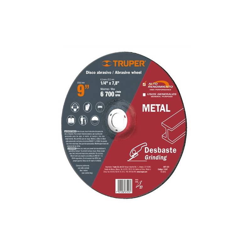 DISCO MET 9" DESBASTE TRUPER ABT-223: