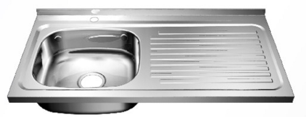 FREGAD A/INOX 100x50 PONC/IZQ 1 HUEC: