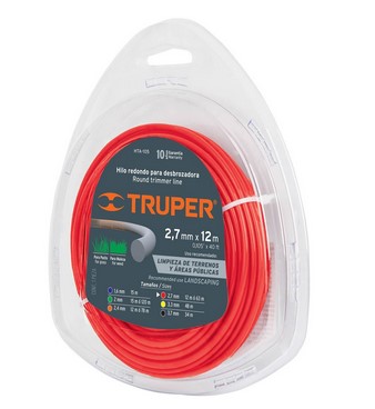 NYLON DESMAL TRUPER ROJO 2.7mm x 12mts: