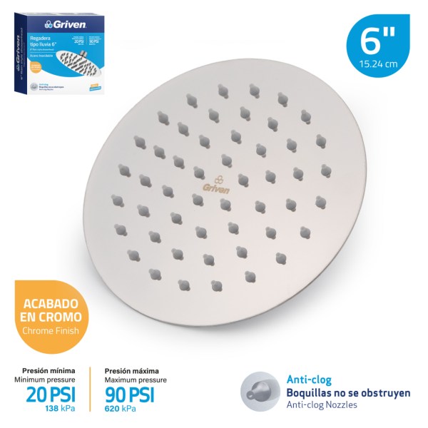 REGAD CUAD SATINADA 6" GRIVEN 