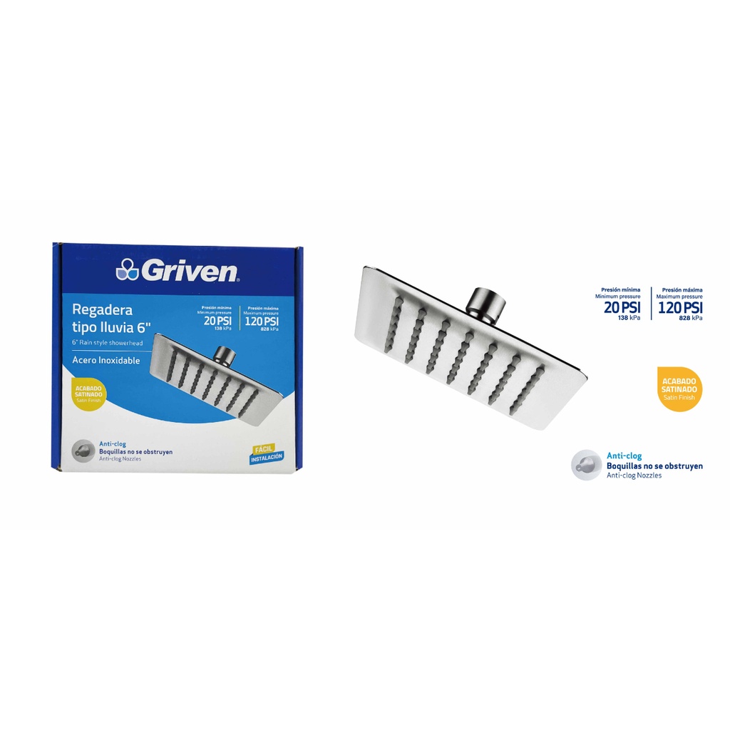 REGAD CUAD SATINADA 6" GRIVEN: