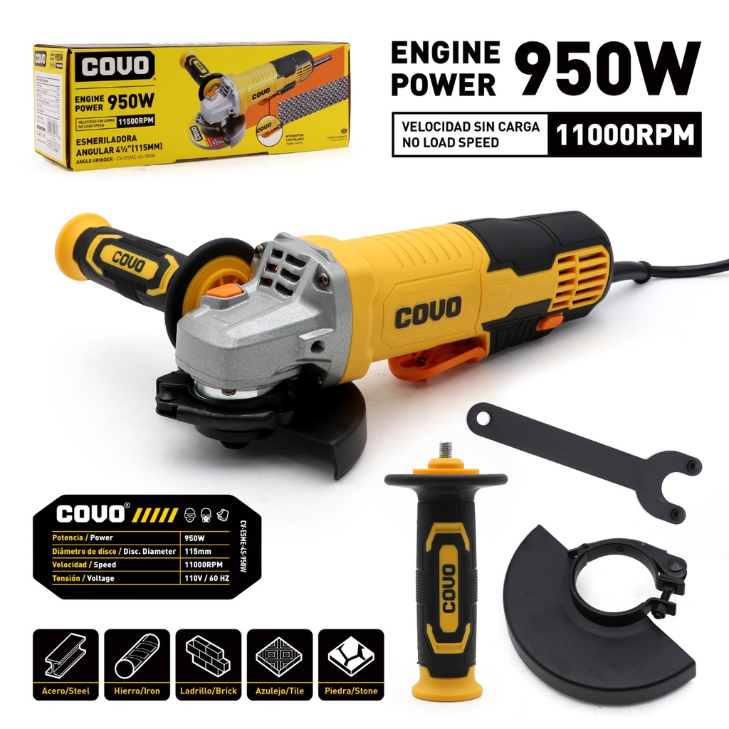 ESMERIL ANGULAR 41/2"  950W COVO: