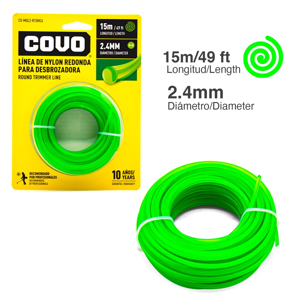 NYLON P/DESMAL REDOND 2.4mm 15Mtrs COVO