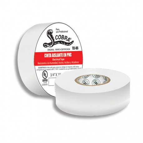 TEIPE COBRA 3/4" x 18 mtr BLANCO: