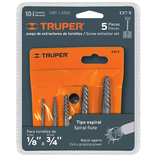 [T14512] EXTRACTOR TORNILLOS TRUPER (5 PZAS):