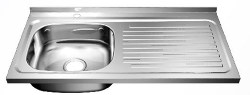 [024141] FREGAD A/INOX 100x50 PONC/IZQ 1 HUEC: