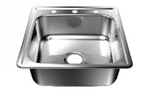 [024102-3] FREGAD A/INOX 53x53 EMPOT 3 HUECOS: