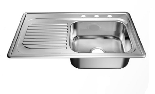 [024111-3] FREGAD A/INOX 84 x53 PONCH/IZQ 3HUEC: