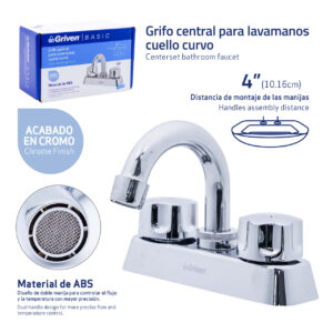 [023551] GRUPO LAV. DOBLE 4" CUELLO CURVO GRIVEN: