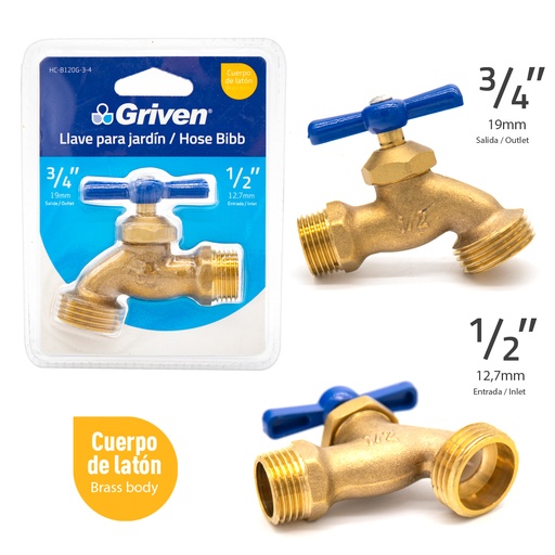 [020404] LLAVE MANG TRAD BRONCE BLISTER GRIVEN: