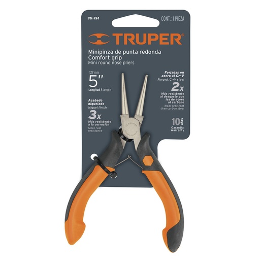 [T17370] PINZA PEQ. TRUPER PUNTA REDONDA: