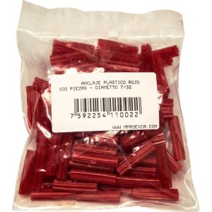 [123111] RAMPLUG PLAS ROJOxBOLSA(100)(7/32");+