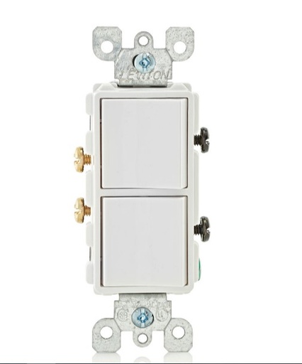 [136010] SWICH DOBLE EMP DECORA LEVITON BLANC: