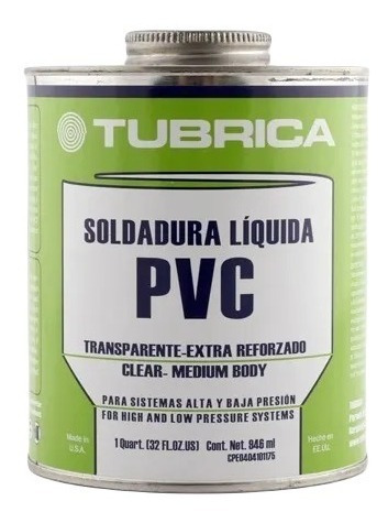 [110349] 1/4 PEGA PVC VERDE TUBRICA:
