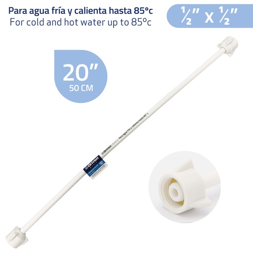 [023700] CANILLA 1/2x1/2 PLAST FLEX 50cms GRIVEN: