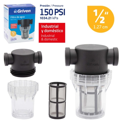 [127221] FILTRO DE AGUA 1/2" GRIVEN: