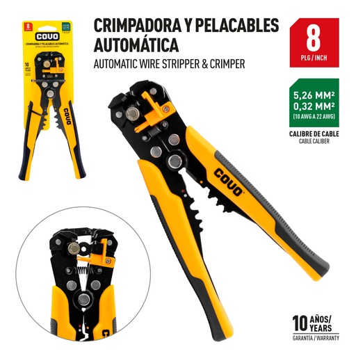 [002281] PINZA PELACABLE Y CRIMPADORA 8" COVO