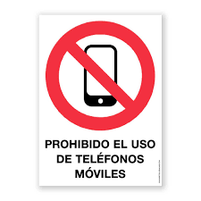 [013027] AVISO 20x06cms PROHIB USO TELF MOVIL
