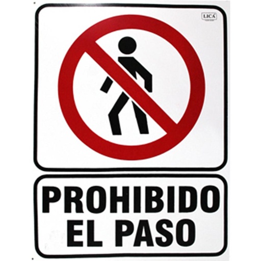 [013023] AVISO 20x30cms PROHIBIDO EL PASO
