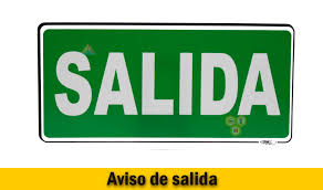 [013015] AVISO 25x20cms SALIDA
